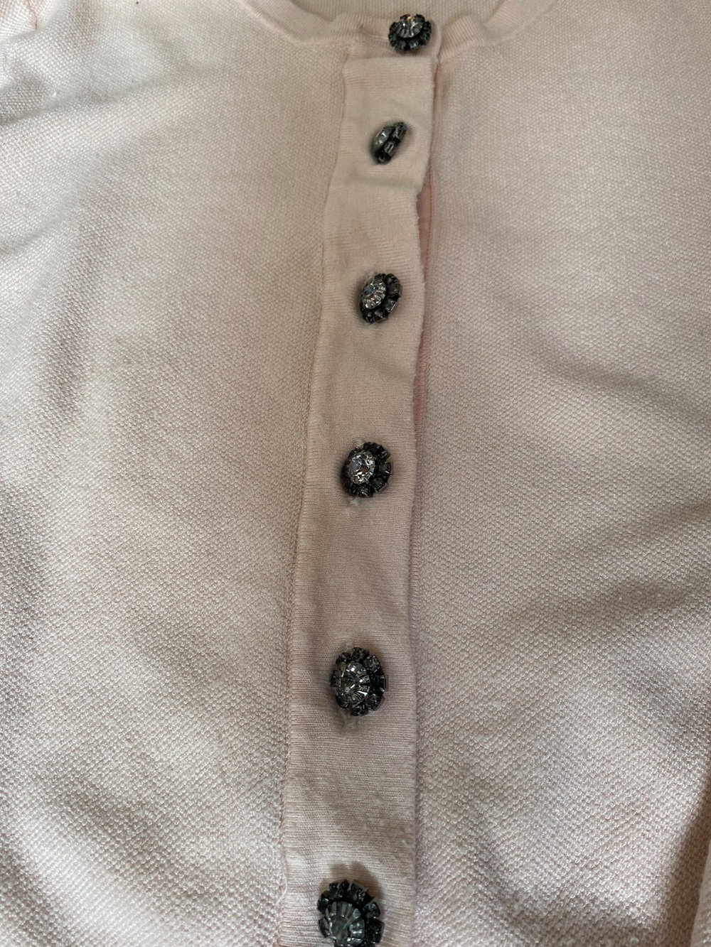 Zara Knit Blush Pink Jewel Button Cardigan Sweater Feminine Cottagecore Small - Picture 5 of 7